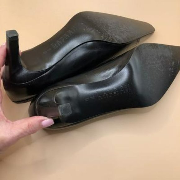 Lauren Ralph Lauren Black Leather Classic Pump Heels 7 - Picture 5 of 6